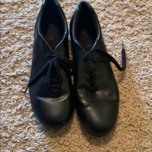 Black Capezio lace up tap dancing shoes